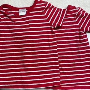 Hanna Andersson Twin boy red & white striped tee shirts